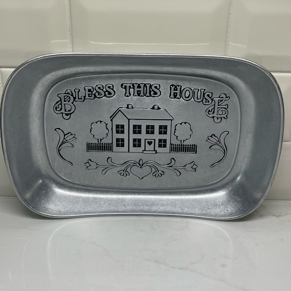 Wilton Armetale Silver 'Bless This House' Tray